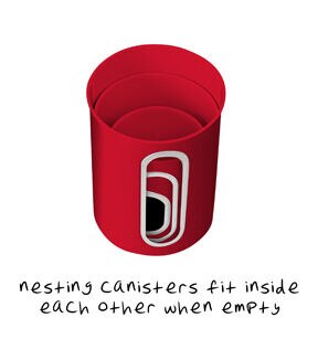 Honey Can Do 3ct Red Stainless Steel Canisters With Windows