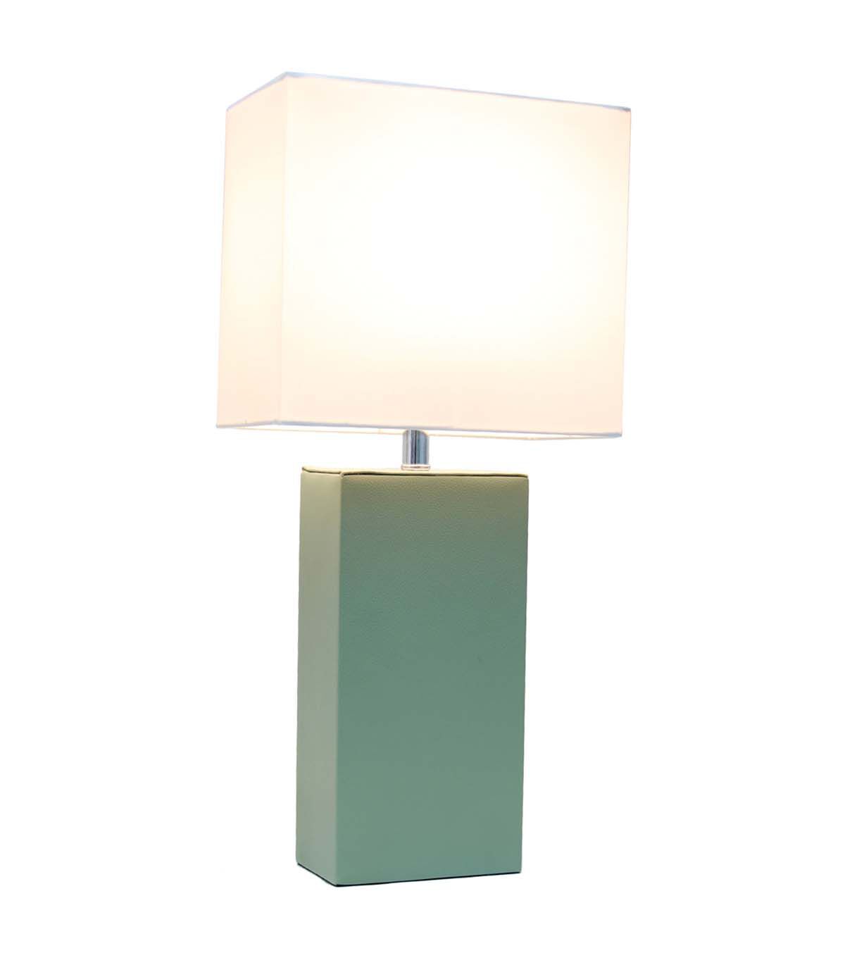 All The Rages 21 Leather Base Modern Lamp With Fabric Shade