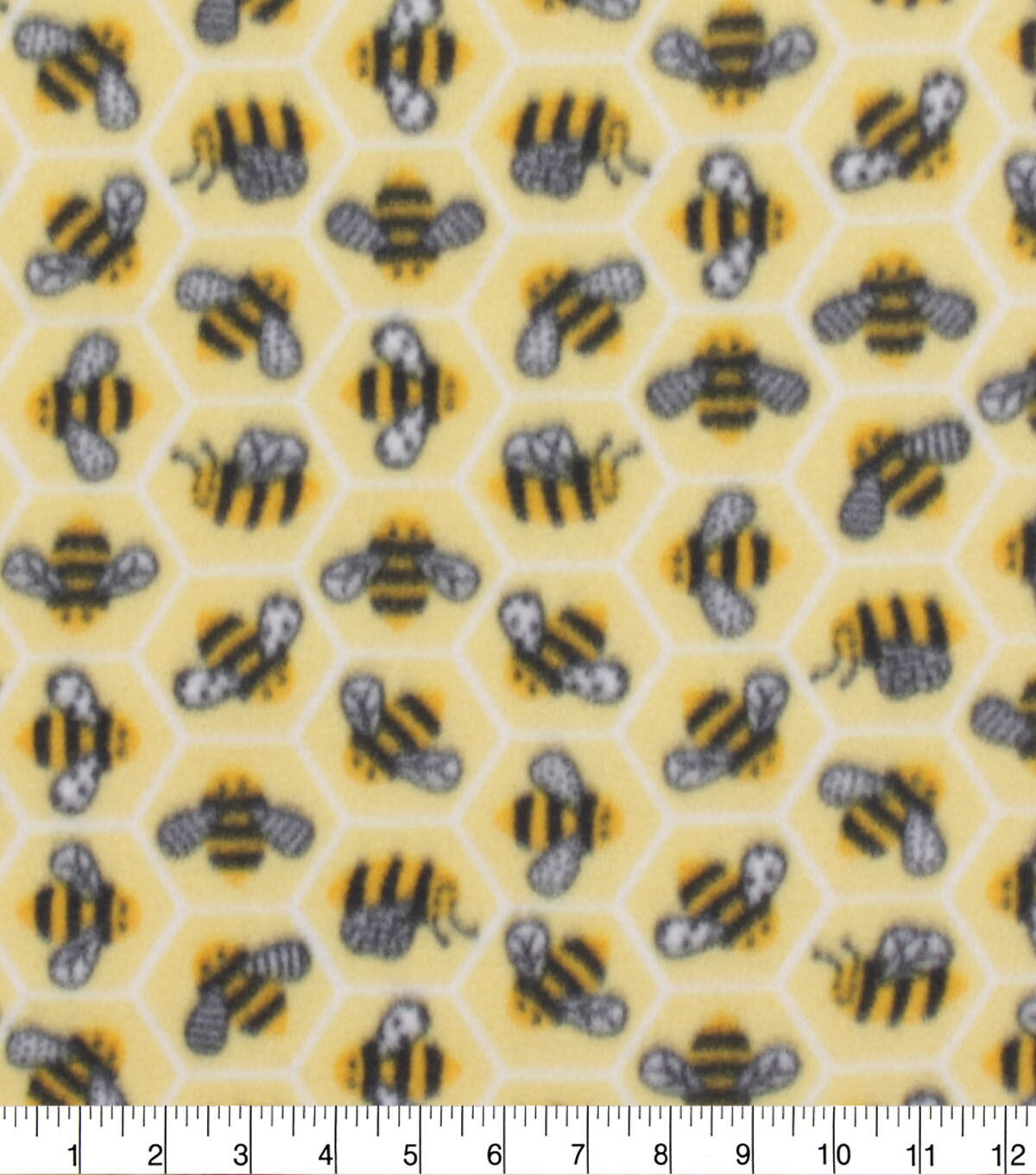 Blizzard Fleece Fabric Honeycomb Bee Tossed