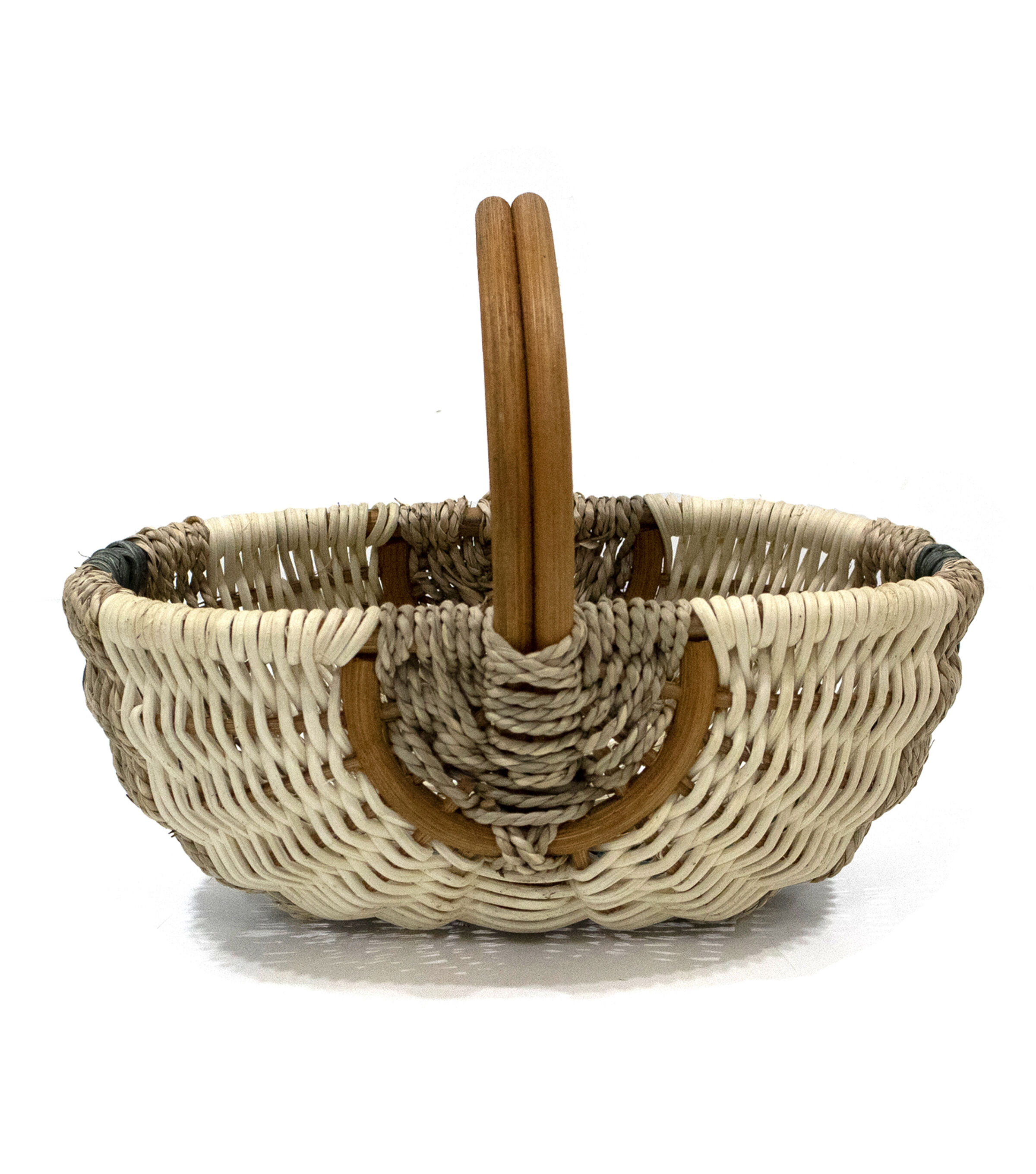 12 x 8 Seagrass & Rattan Basket With Handle by Place & Time