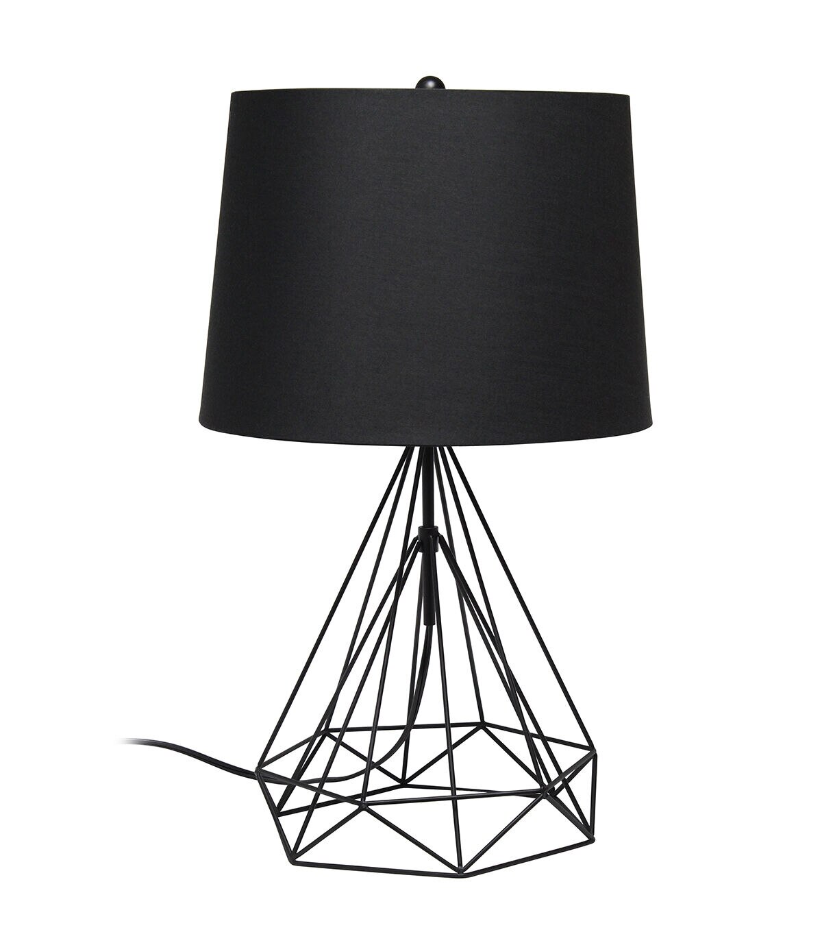 All The Rages 60 Geometric Black Wired Lamp With Fabric Shade