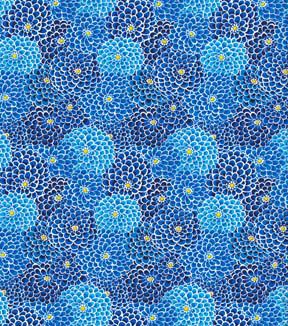 Fabric Traditions Blue Dahlias Cotton Fabric by Keepsake Calico
