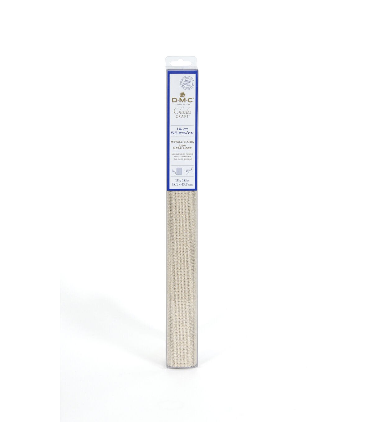 DMC 15 x 18 Metallic Gold 14 Count Aida Cross Stitch Fabric