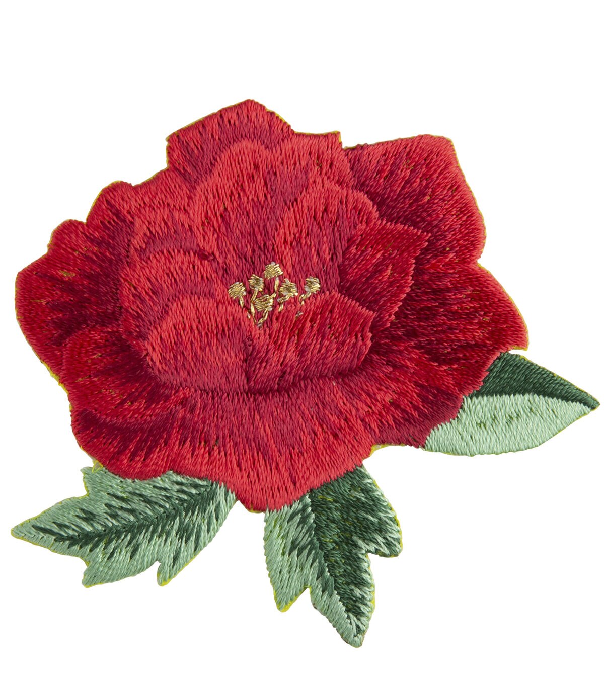 Simplicity 2.5 x 3 Red Embroidered Rose Floral Iron On Patch