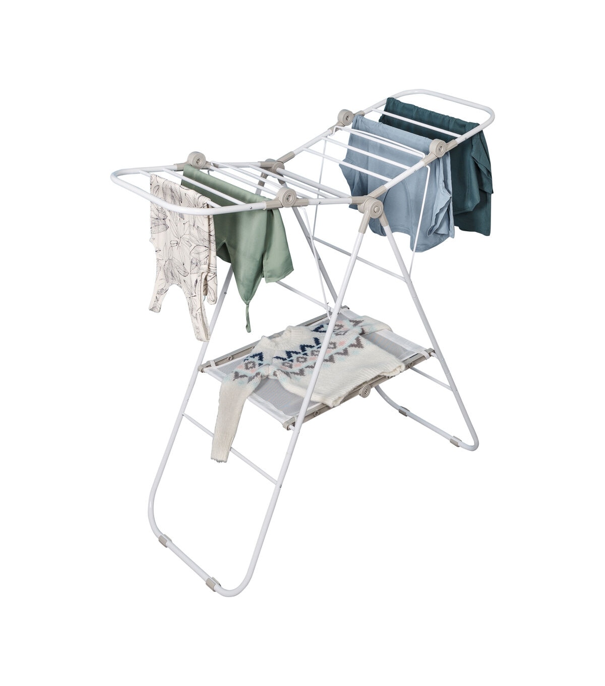 Honey Can Do 47 White Narrow Folding Wing Clothes Drying Rack 50lbs