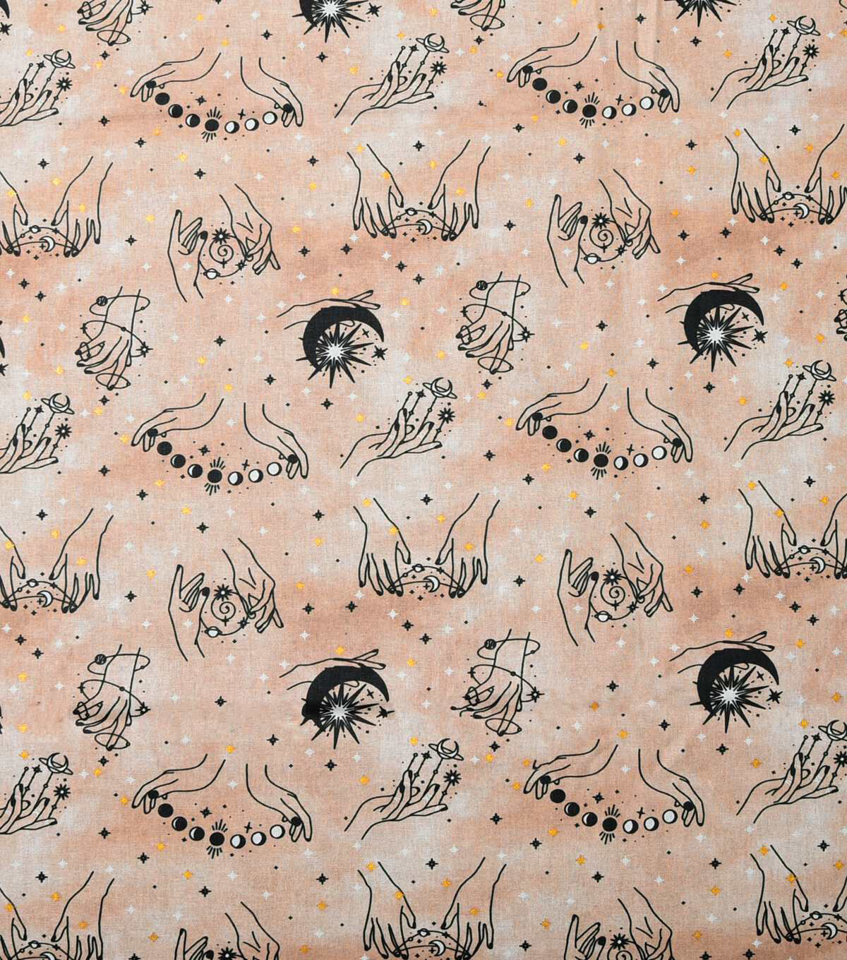 Mystical Rose Gold Novelty Metallic Cotton Fabric