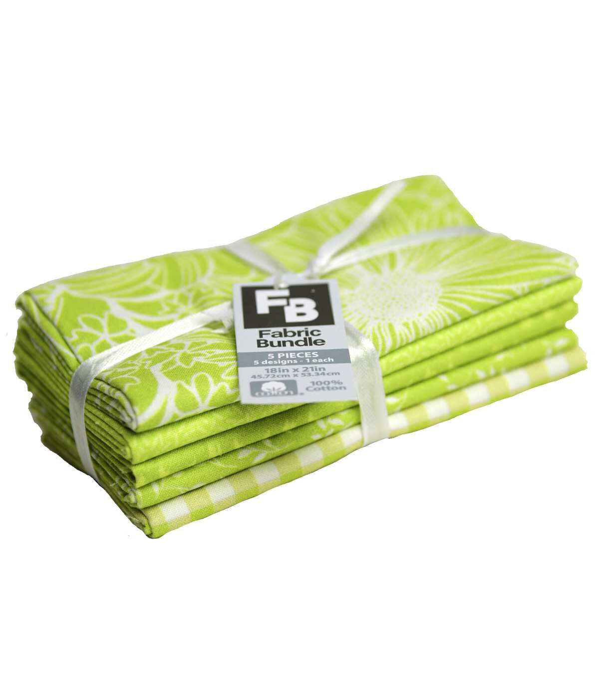 18 x 21 Green Blender 2 Cotton Fabric Quarters 5ct by Keepsake Calico