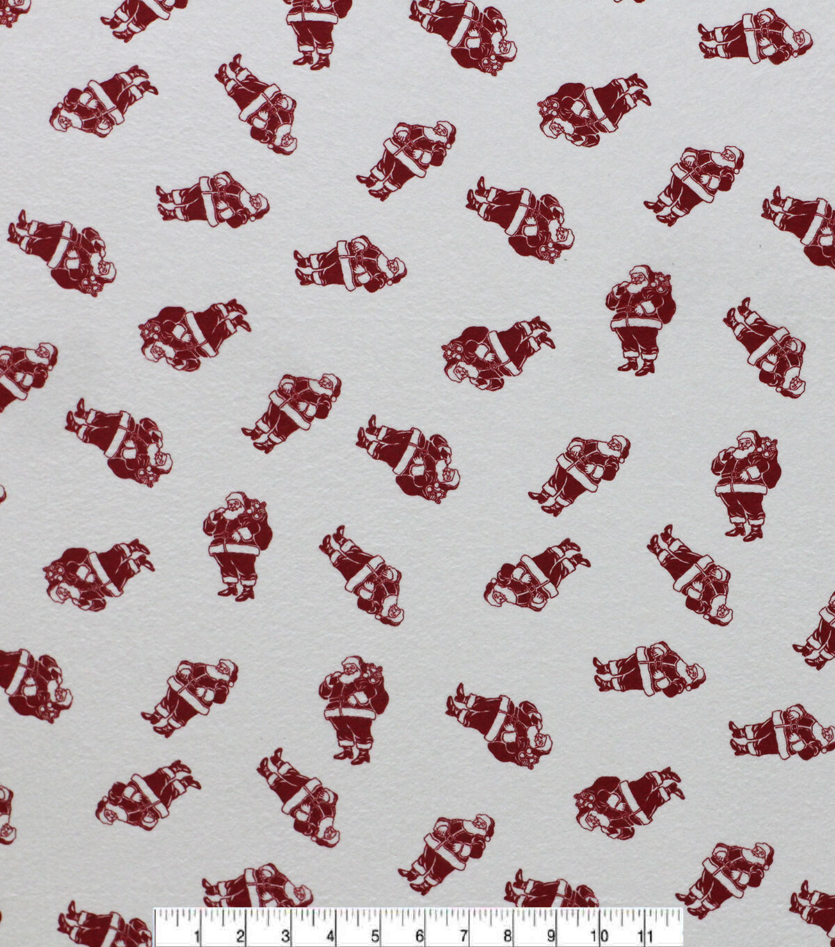 Red Santa on White Super Snuggle Christmas Flannel Fabric