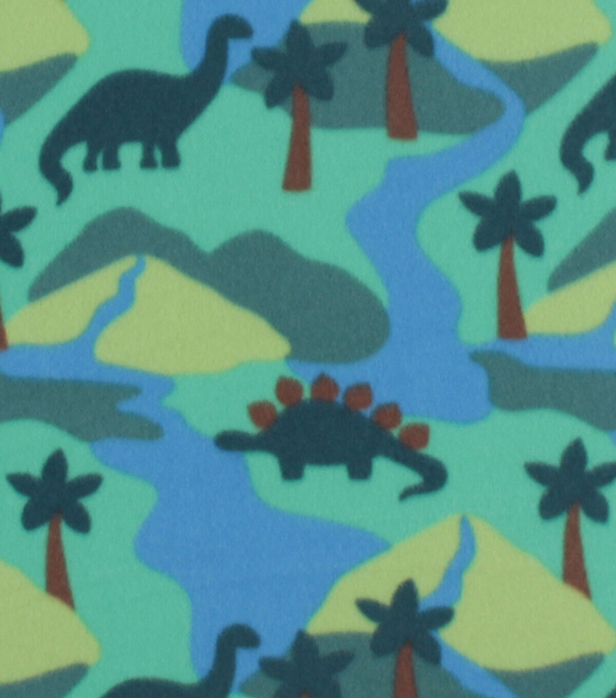 Dinosaur Landscape Blizzard Fleece Fabric