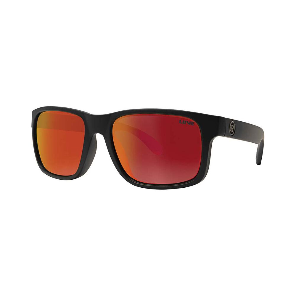The Mad Hueys Men's Marlin Polarised Float Sunglasses Matt Black with Orange Lens