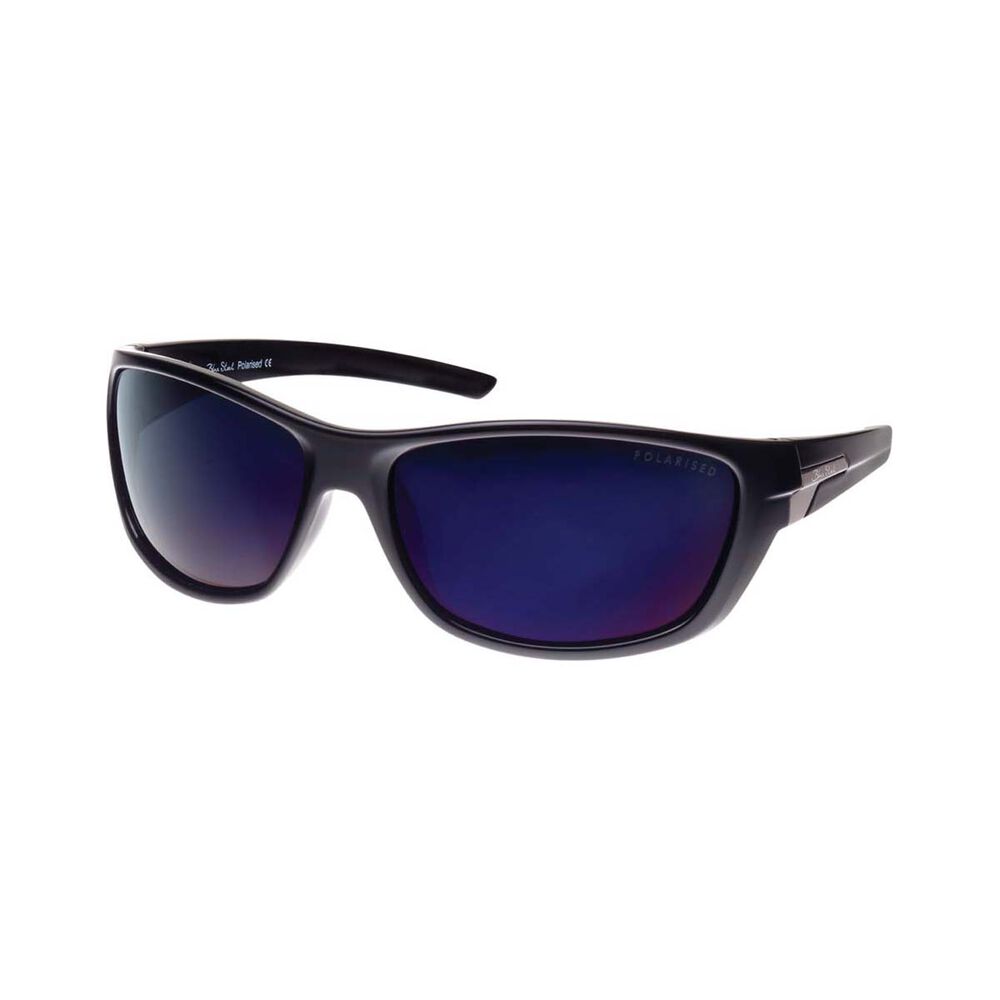 Blue Steel 4203 B02-T0S6 Men's Polarised Sunglasses Shiny Black with Blue Mirror Lens