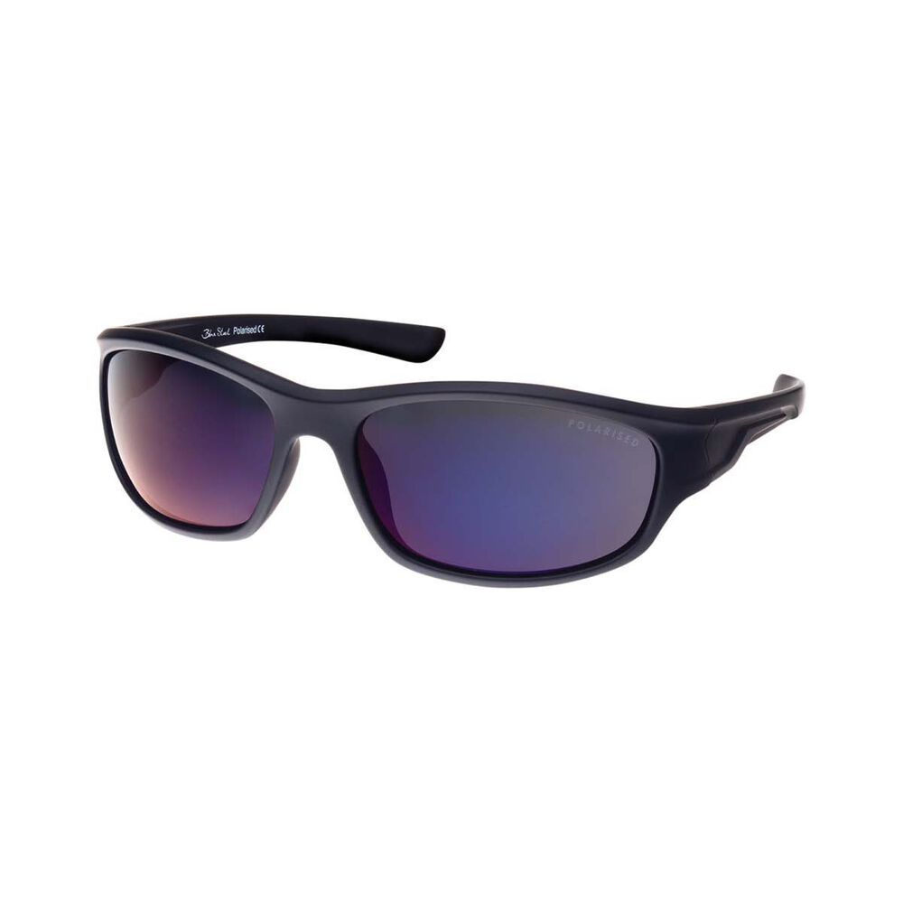 Blue Steel 4205 B01-T0S6 Men's Polarised Sunglasses Matte Black with Blue Mirror Lens