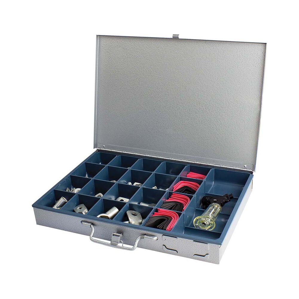 KT Cables Copper Battery Lug & Heat Shrink Kit Assortment with Butane Gas Tool, 255 Pieces