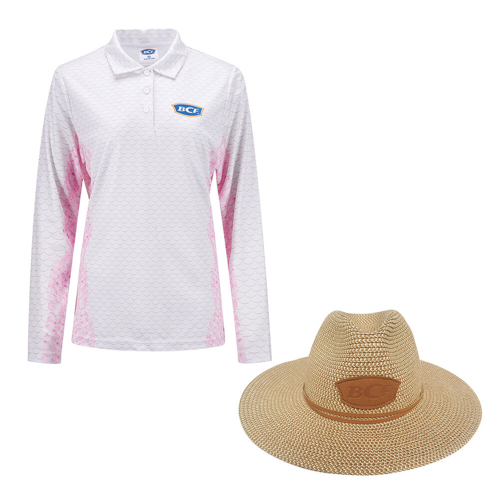 Bcf Everyday Value Womens Sublimated Polo And Braid Hat Set