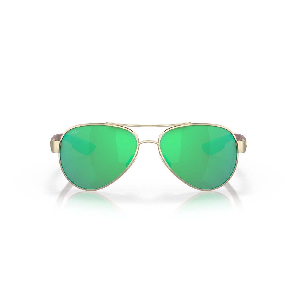 Costa Loreto Women's Polarised Sunglasses Rose Gold with Green Lens